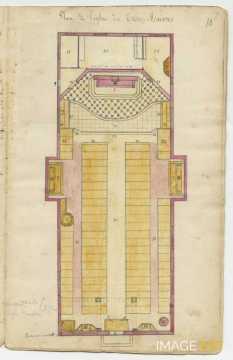 Plan de l'église des Trois-Maisons (manuscrit Morius 77)